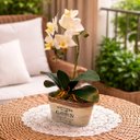 Ver imagem 4 de Arranjo Flores Orquídeas Decoração Centro Mesa Jardim 37cm Garden