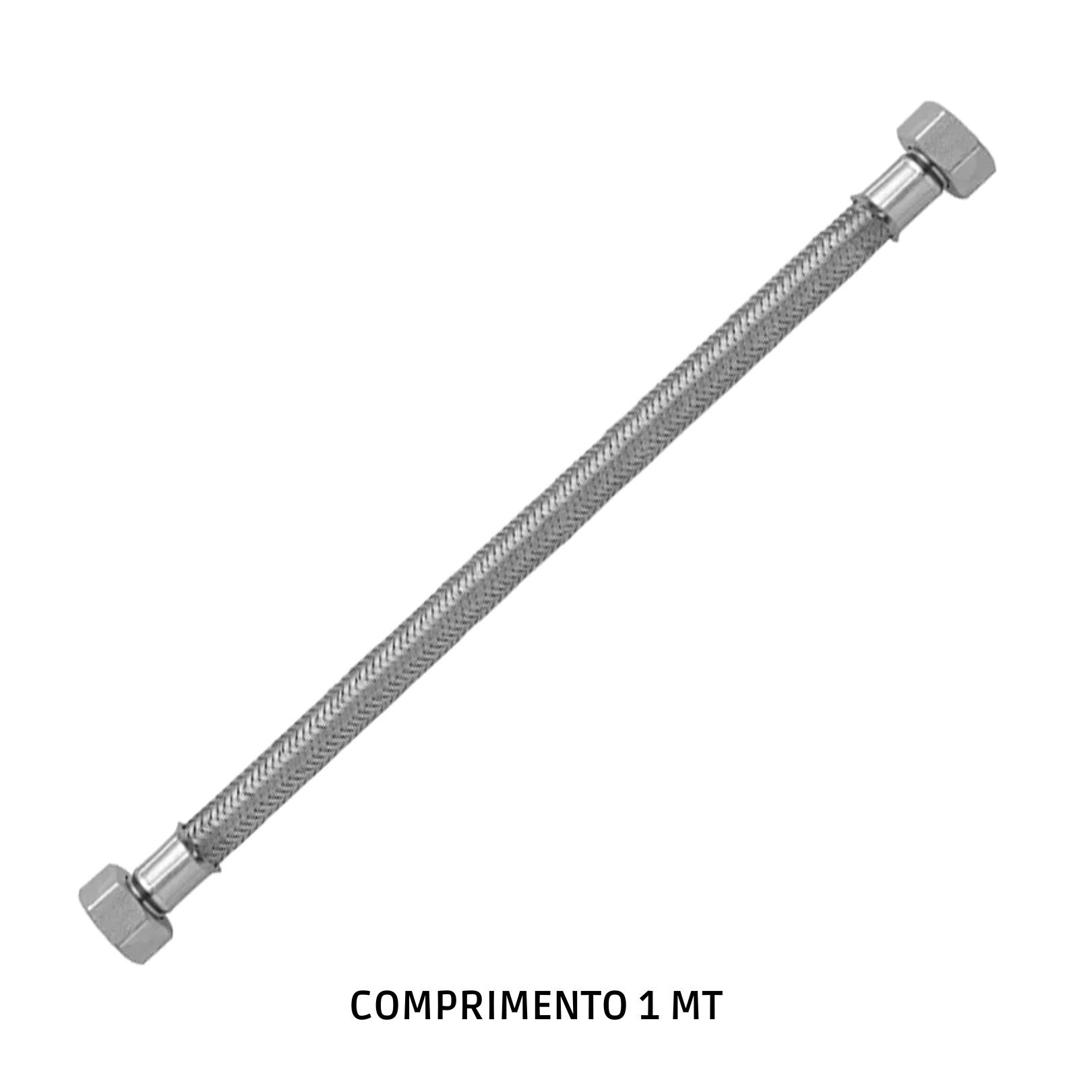 Flexível Malha Aço 1 Mt Fêmea X Fêmea 1/2