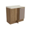 Ver imagem 1 de Gabinete de Cozinha Modulado Balcão Botanic M625 Canto Reto 1 Porta C/tampo 98cm Nogueira/fendi/