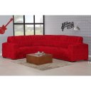 Ver imagem 1 de Capa para Sofá de Canto 5 e 6 Lugares - Vermelho
