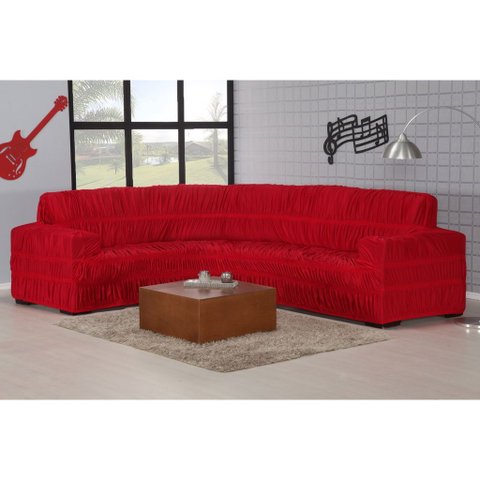 Capa para Sofá de Canto 5 e 6 Lugares - Vermelho