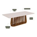 Ver imagem 4 de Mesa de Jantar Pitanga 2,20x1,10m Tampo em MDF e Off White com Vidro Temperado