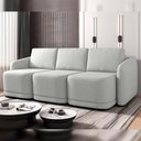 Ver imagem 7 de Sofá Cama para Sala de Estar 3 Lugares 276cm Montserrat K01 Linho Cinza - Lyam Decor
