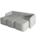Ver imagem 3 de Sofá Cama para Sala de Estar 3 Lugares 276cm Montserrat K01 Linho Cinza - Lyam Decor