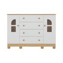 Ver imagem 7 de Cômoda Infantil 125cm 2 Portas com Vidro e 4 Gavetas Nina Multimóveis Mp4506 Madeirado/branco