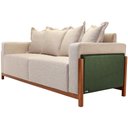 Ver imagem 6 de Sofá 03 Lugares para Sala de Estar 178 cm Khali B04 Linho Bege Couríssimo Verde - Lyam Lyam Decor
