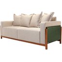 Ver imagem 1 de Sofá 03 Lugares para Sala de Estar 178 Cm Khali B04 Linho Bege Couríssimo Verde - Lyam Lyam Decor