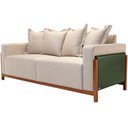 Ver imagem 2 de Sofá 03 Lugares para Sala de Estar 178 cm Khali B04 Linho Bege Couríssimo Verde - Lyam Lyam Decor