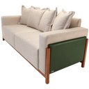 Ver imagem 4 de Sofá 03 Lugares para Sala de Estar 178 cm Khali B04 Linho Bege Couríssimo Verde - Lyam Lyam Decor
