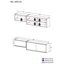 Ver imagem 3 de Kit 2 Armários de Cozinha Aéreos 3 Portas Veneza Multimóveis Mp2153 Branco/dourado