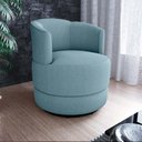 Ver imagem 4 de Poltrona Decorativa Giratória Base de Ferro Marselha Matrix Boucle Azul