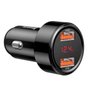 Carregador Veicular com Display Digital Baseus Magic Series Dual Qc 45W Preto - 1