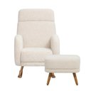 Ver imagem 4 de Poltrona de Amamentação Balanço Milka e Puff Laura Bouclé Off White - Nexta Casa