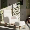 Ver imagem 6 de Poltrona de Amamentação Balanço Milka e Puff Laura Bouclé Off White - Nexta Casa