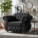 Ver imagem 4 de Poltrona Chesterfield Merlô Veludo:Preto
