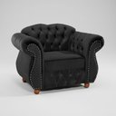 Ver imagem 1 de Poltrona Chesterfield Merlô Veludo:Preto