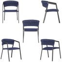 Ver imagem 5 de 2 Cadeiras Atenas Tricô Náutico e Alumínio com Proteção Uv para Varanda, Cozinha, Área, Jardim - Pin