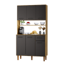 Ver imagem 6 de Armário de Cozinha Organizador com Pés Retrô e Bancada 6 Portas  Grafite