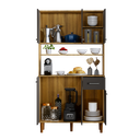 Ver imagem 5 de Armário de Cozinha Organizador com Pés Retrô e Bancada 6 Portas  Grafite