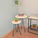 Ver imagem 2 de Kit Mesas de Canto HairPin Natural e Preto