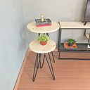 Ver imagem 1 de Kit Mesas de Canto HairPin Natural e Preto