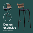 Ver imagem 4 de Kit 6 Bancos para Bancada Banqueta Alta Cappuccino Balcão Cozinha Bistrô Área Gourmet Churrasqueira