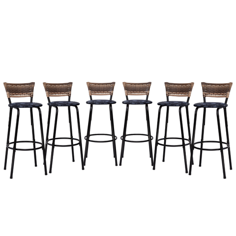 Kit 6 Bancos para Bancada Banqueta Alta Cappuccino Balcão Cozinha Bistrô Área Gourmet Churrasqueira