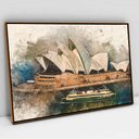 Ver imagem 1 de Quadro Decorativo em Canvas Aquarela Artística TaColado Moldura Flutuante 4,5cm Freijó 120 x 80cm