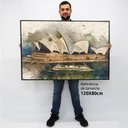 Ver imagem 2 de Quadro Decorativo em Canvas Aquarela Artística TaColado Moldura Flutuante 4,5cm Freijó 120 x 80cm