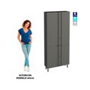 Ver imagem 2 de Armário Aço Lavanderia Multiuso Multimóveis CR6043 Cinza/Pto