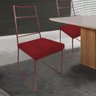 Cadeira Sala de Jantar Escritório Office Stark Industrial Ferro Bronze Suede Vermelho - Ahazzo Mó - 2