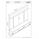 Ver imagem 2 de Home Theater Aura para TV até 65" 182cm MDP com Portas Correr Marrom Madetec Móveis