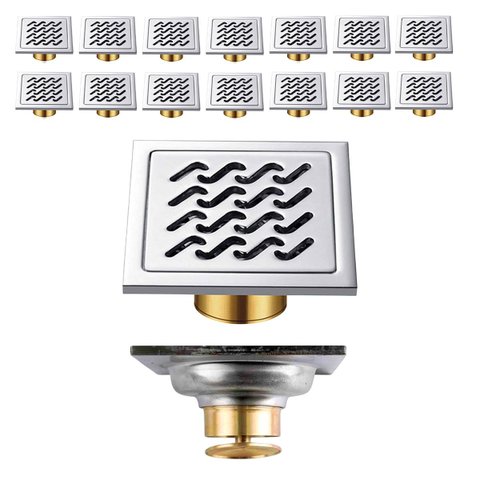 Ralo Inox 10x10 Banheiro Anti Odor Kit 14 Uni Cozinha Quintal Resistente Seguro Higienico Quintal Ja