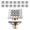 Ver imagem 1 de Ralo Inox 10x10 Banheiro Anti Odor Kit 14 Uni Cozinha Quintal Resistente Seguro Higienico Quintal Ja