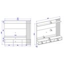 Ver imagem 2 de Painel Home Suspenso Juriti 1.8 para Sala de Tv até 70 Polegadas Off White Matte Freijó Colibri