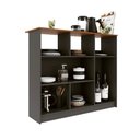 Ver imagem 3 de Bancada Balcão Ilha Gourmet para Cozinha 114cm 3 Portas com Nichos Hera Fidelitá Chumbo