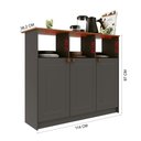 Ver imagem 6 de Bancada Balcão Ilha Gourmet para Cozinha 114cm 3 Portas com Nichos Hera Fidelitá Chumbo