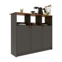 Ver imagem 4 de Bancada Balcão Ilha Gourmet para Cozinha 114cm 3 Portas com Nichos Hera Fidelitá Chumbo