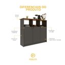 Ver imagem 7 de Bancada Balcão Ilha Gourmet para Cozinha 114cm 3 Portas com Nichos Hera Fidelitá Chumbo