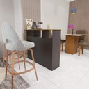Ver imagem 2 de Bancada Balcão Ilha Gourmet para Cozinha 114cm 3 Portas com Nichos Hera Fidelitá Chumbo