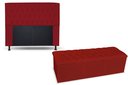 Ver imagem 1 de KIT CABECEIRA 140 + RECAMIER 140 LADY COR SUEDE VERMELHO TOPÁZIO DECOR