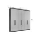 Ver imagem 4 de Guarda Roupa Casal 6 Portas e 4 Gavetas França Cinamomo/off White - Conquista