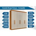 Ver imagem 2 de Guarda Roupa Casal 6 Portas e 4 Gavetas França Cinamomo/off White - Conquista