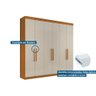 Guarda Roupa Casal 6 Portas e 4 Gavetas França Cinamomo/off White - Conquista - 3