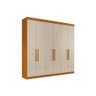 Guarda Roupa Casal 6 Portas e 4 Gavetas França Cinamomo/off White - Conquista - 6