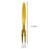 Jogo Garfos 6 Un Sobremesa Luxo Design Moderno Dourado Gold 4214 - 3