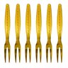 Jogo Garfos 6 Un Sobremesa Luxo Design Moderno Dourado Gold 4214 - 2