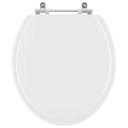 Ver imagem 1 de Assento Sanitário Tampa de Vaso Madeira Mdf Laqueado Convencional Oval Universal 6lpf - Branco