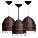 Ver imagem 1 de 3 Pendentes Lustre Luminária Fibra Junco Meia Esfera
