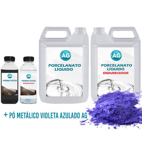 Kit Porcelanato Líquido Metálico Violeta Azulado AG por M² Resinas ag